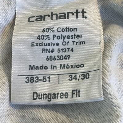 Carhartt Carpenter Pants Mens 34x30 Brown Canvas Dungaree Fit Workwear - Thumbnail 7