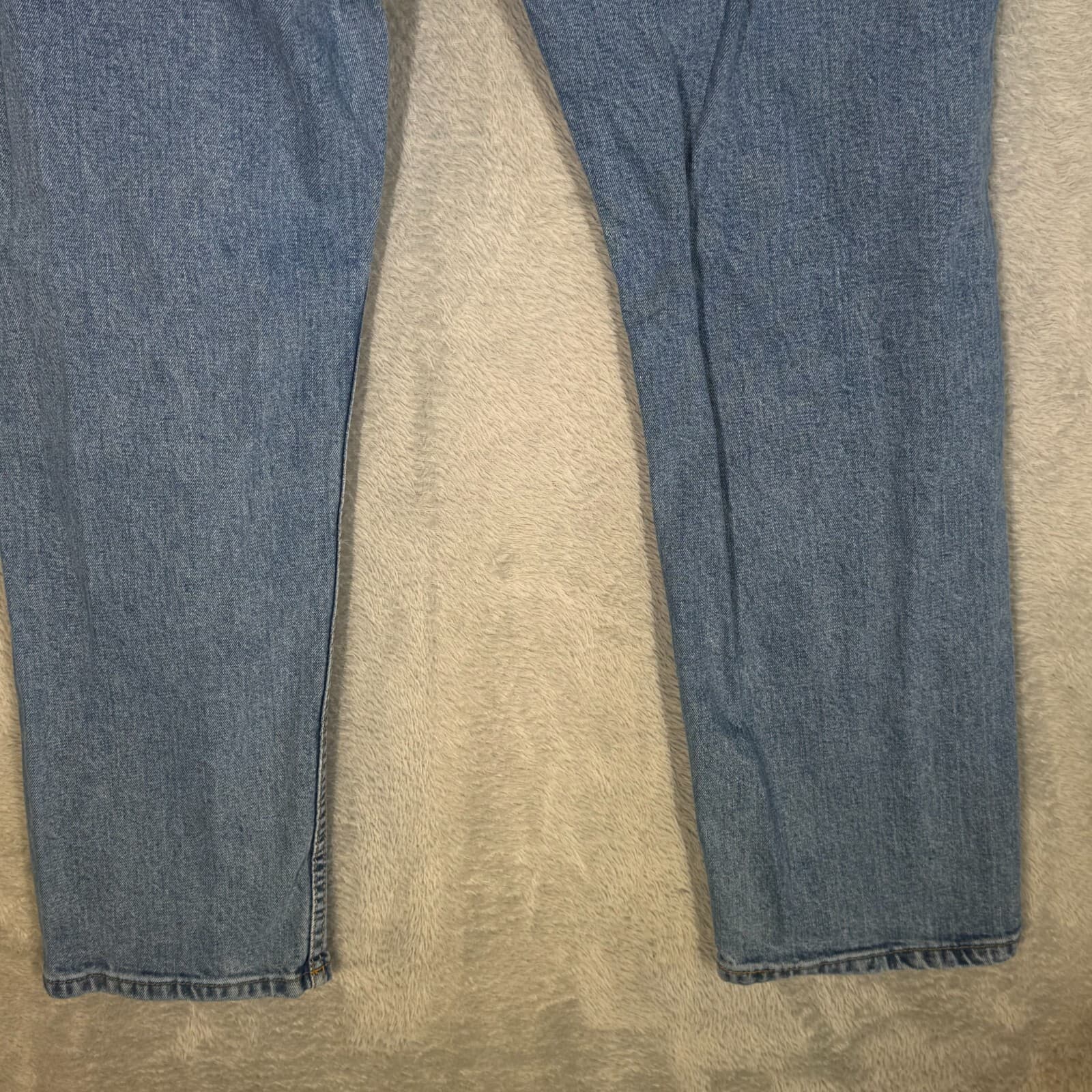 Levi’s 505 Men’s Jeans 32 x 30 Blue Denim Mid-Rise Straight Leg Whiskered - Thumbnail 9