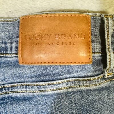 Lucky Brand 412 Athletic Slim Jeans Mens 36x27 Blue Medium Wash Tapered Zip Fly - Thumbnail 9