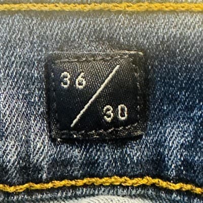 Lucky Brand 412 Athletic Slim Jeans Mens 36x27 Blue Medium Wash Tapered Zip Fly - Thumbnail 12