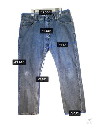 Levis 505 Jeans Mens 34x30 Blue Medium Wash Straight Denim Zip Fly Regular Fit - Thumbnail 10