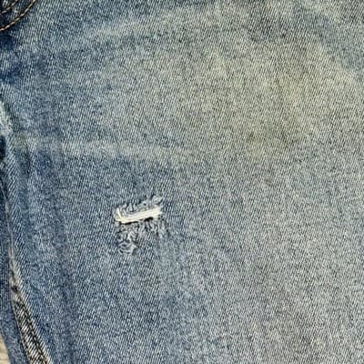 Levis 501 Jeans Mens 34x32 Blue Medium Wash Straight Stretch Denim Button Fly - Thumbnail 6