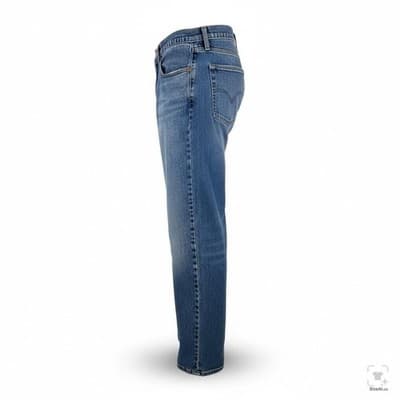 Levis 501 Jeans Mens 34x32 Blue Medium Wash Straight Stretch Denim Button Fly - Thumbnail 3