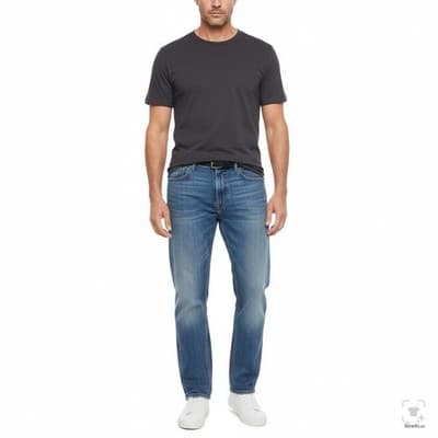 Levis 505 Jeans Mens 36x30 Blue Light Wash Straight Denim Zip Fly Regular Fit - Thumbnail 4