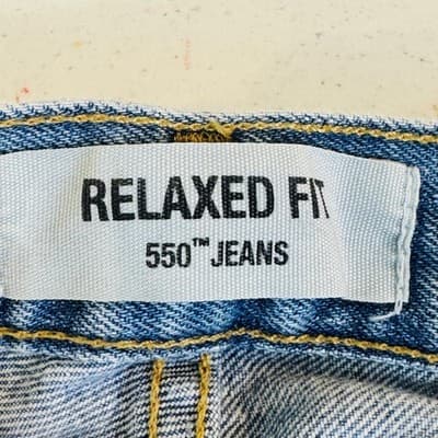 Vintage Levis 550 Jeans Mens 32x33 (32x34) Blue Light Wash Relaxed Tapered Denim - Thumbnail 8