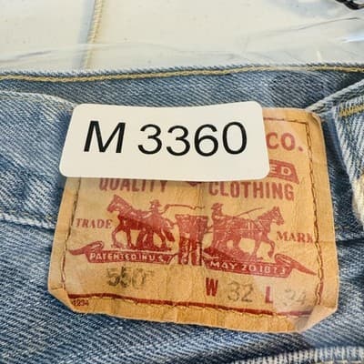 Vintage Levis 550 Jeans Mens 32x33 (32x34) Blue Light Wash Relaxed Tapered Denim - Thumbnail 14