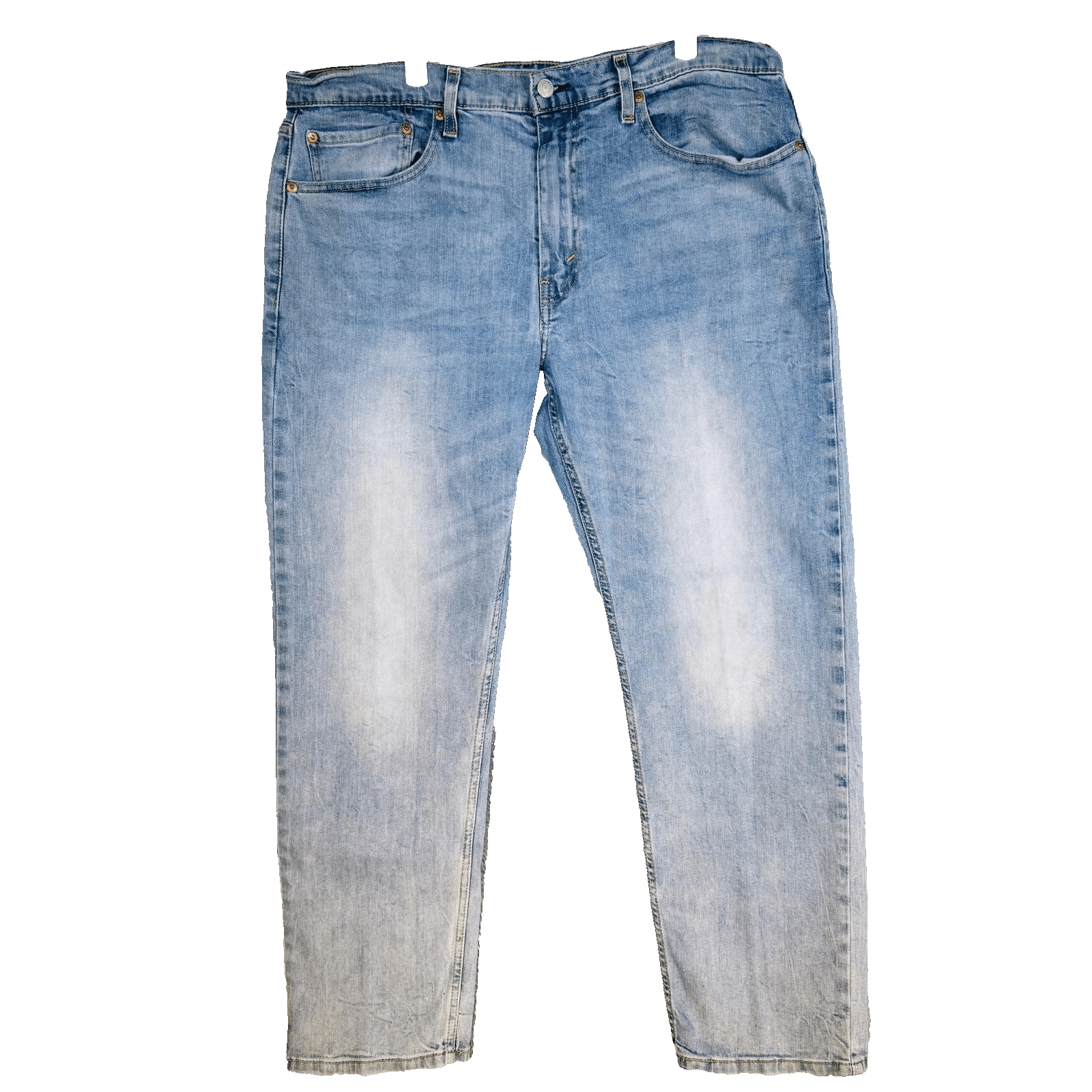 Levis Jeans Mens 36x28 (36x30) Light Wash Straight Denim Zip Fly Mid Rise - Thumbnail 5