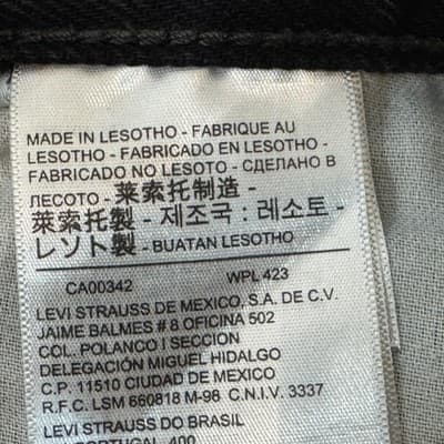 Levis 505 Jeans Mens 36x32 Black Wash Straight Leg Regular Fit High Rise Denim - Thumbnail 4