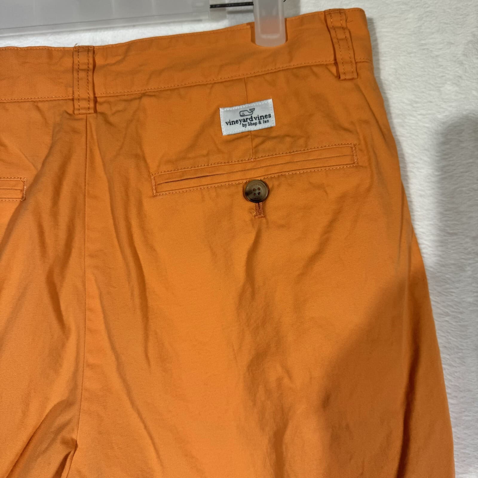 Vineyard Vines Men’s Orange Canvas Club Shorts, Size 30 – 100% Cotton, Mid‑Rise - Thumbnail 6