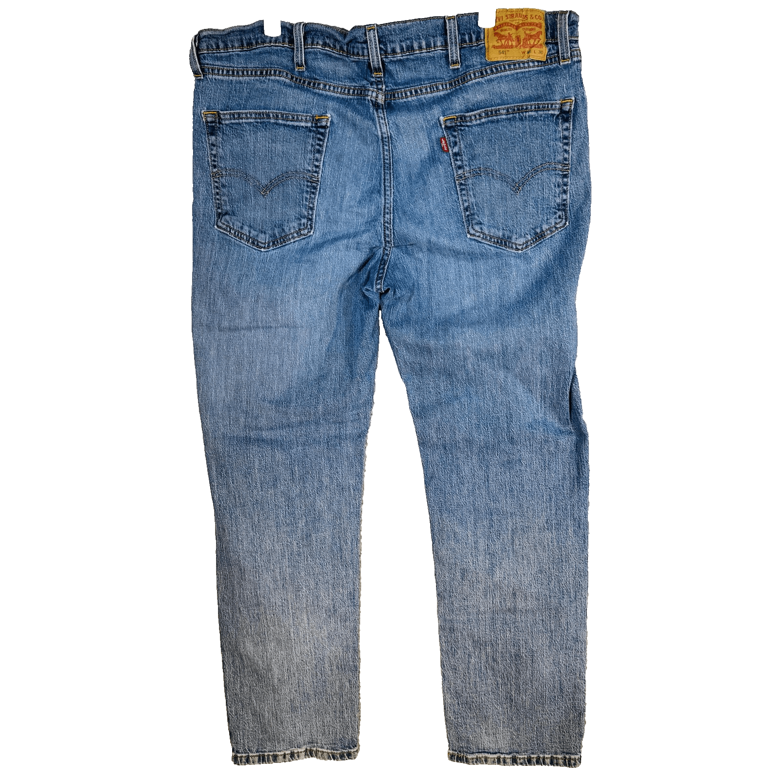 Levis 541 Jeans Mens 38x30 Blue Medium Wash Tapered Athletic Denim Zip Fly - Thumbnail 6