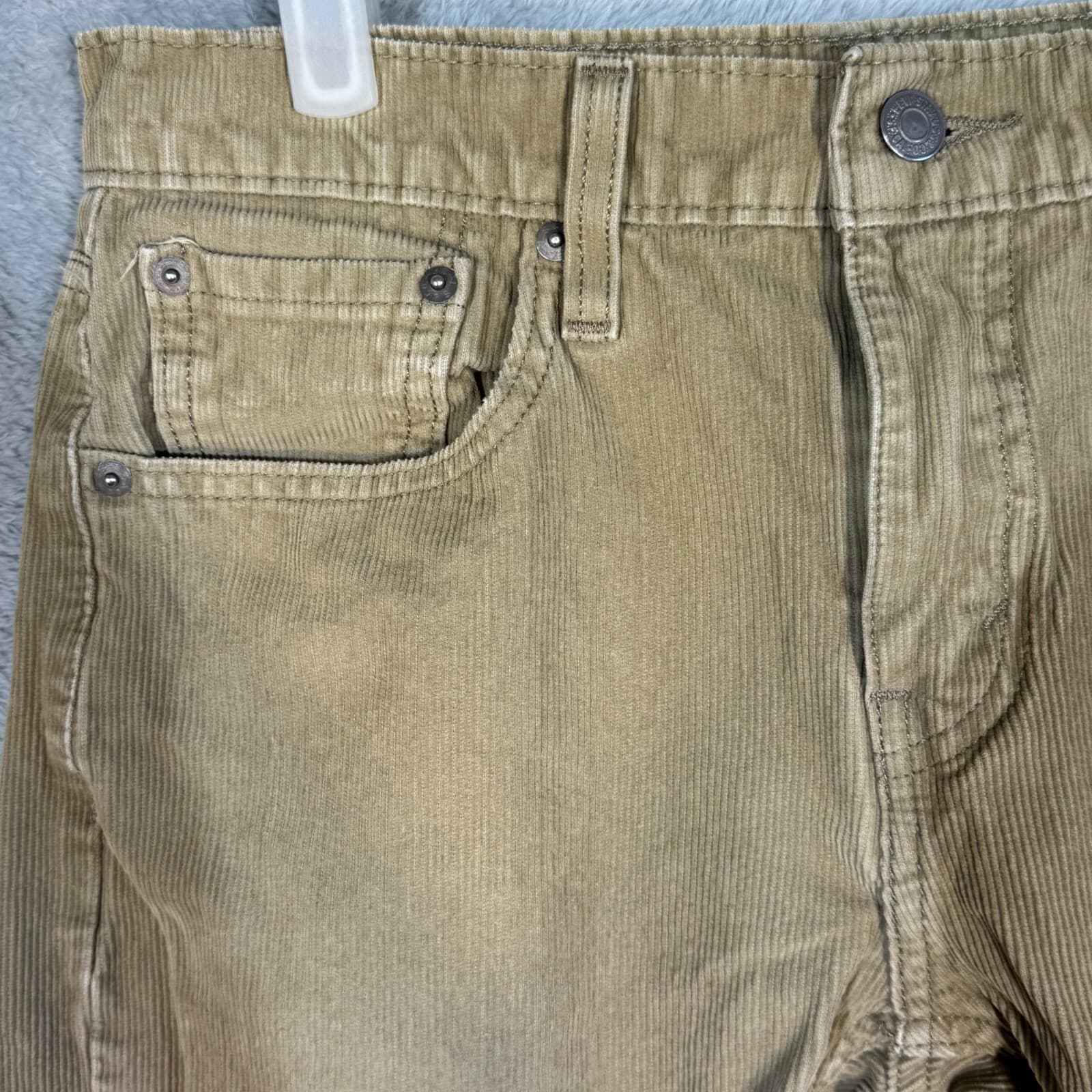 Levi’s 502 Men’s Jeans 29x30 Beige Corduroy Mid-Rise Straight Leg - Thumbnail 3