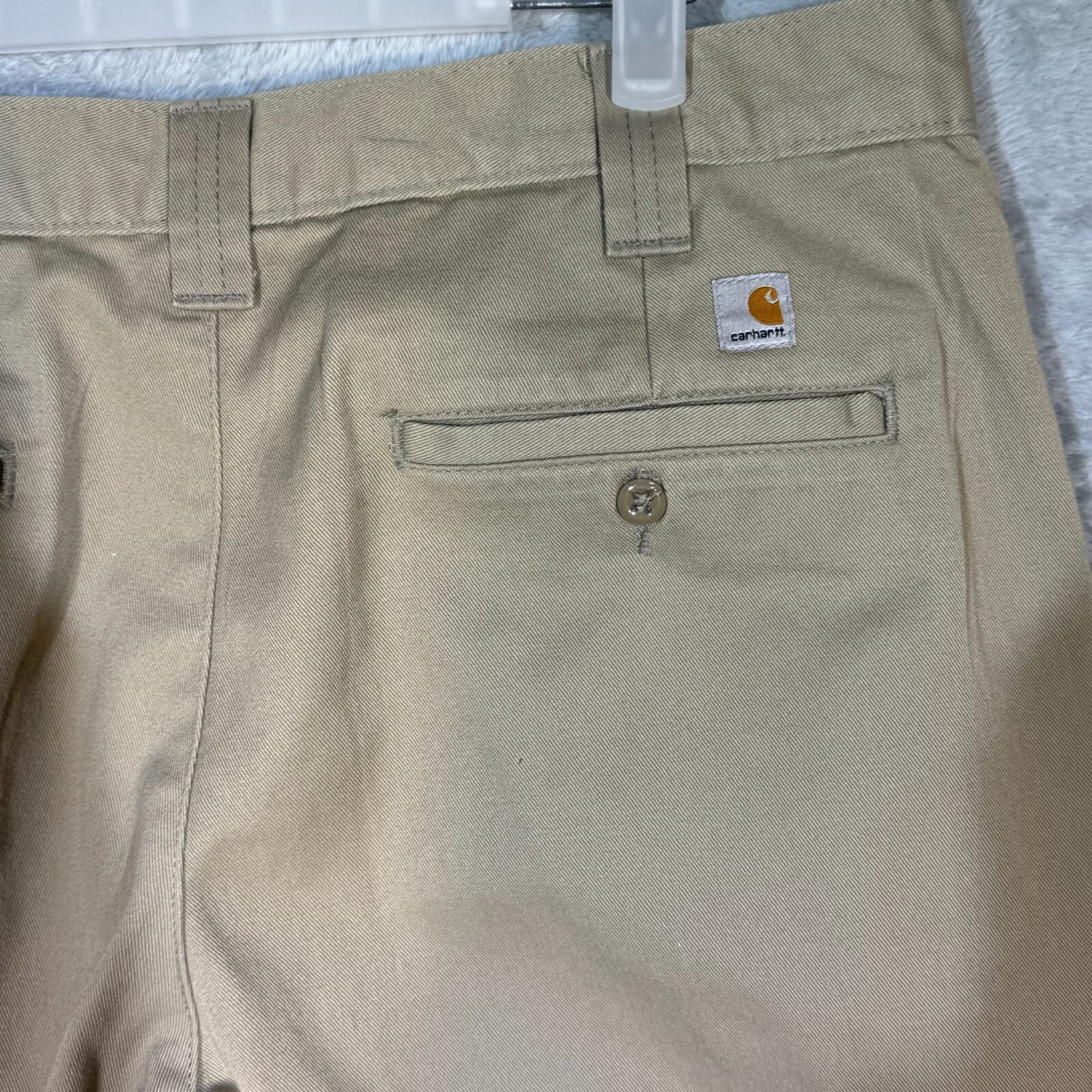 Carhartt Men’s Chino Pants 34x32 Beige 100% Cotton Mid Rise Flat Front - Thumbnail 7
