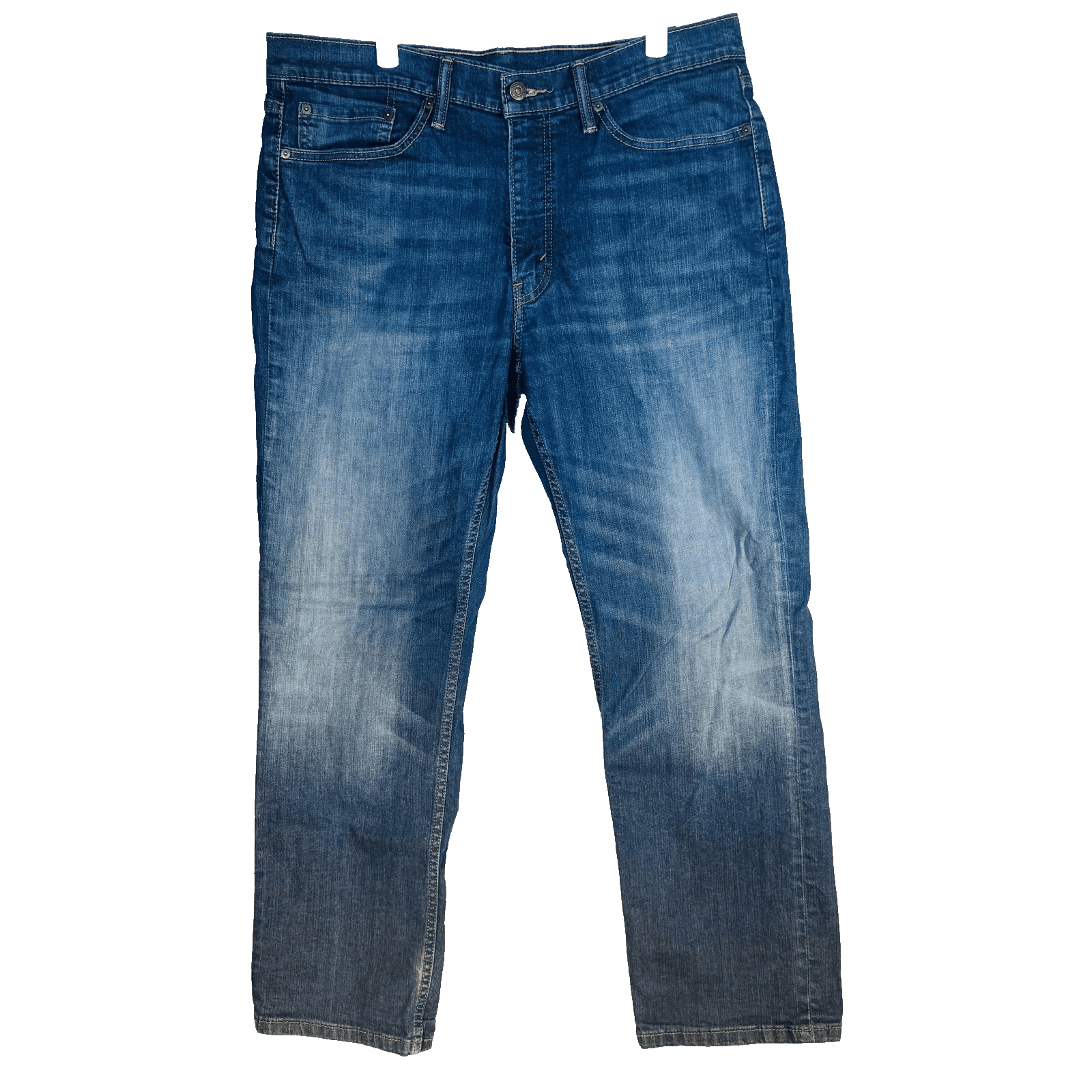 Levis 514 Jeans Mens 36x30 Blue Medium Wash Straight Stretch Denim Zip Fly - Thumbnail 5