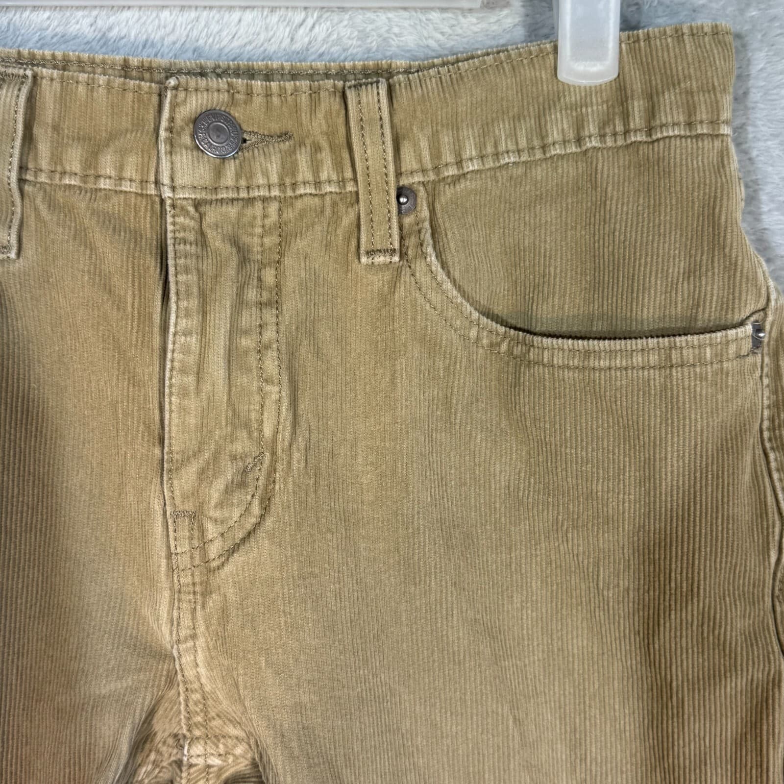 Levi’s 502 Men’s Jeans 29x30 Beige Corduroy Mid-Rise Straight Leg - Thumbnail 4