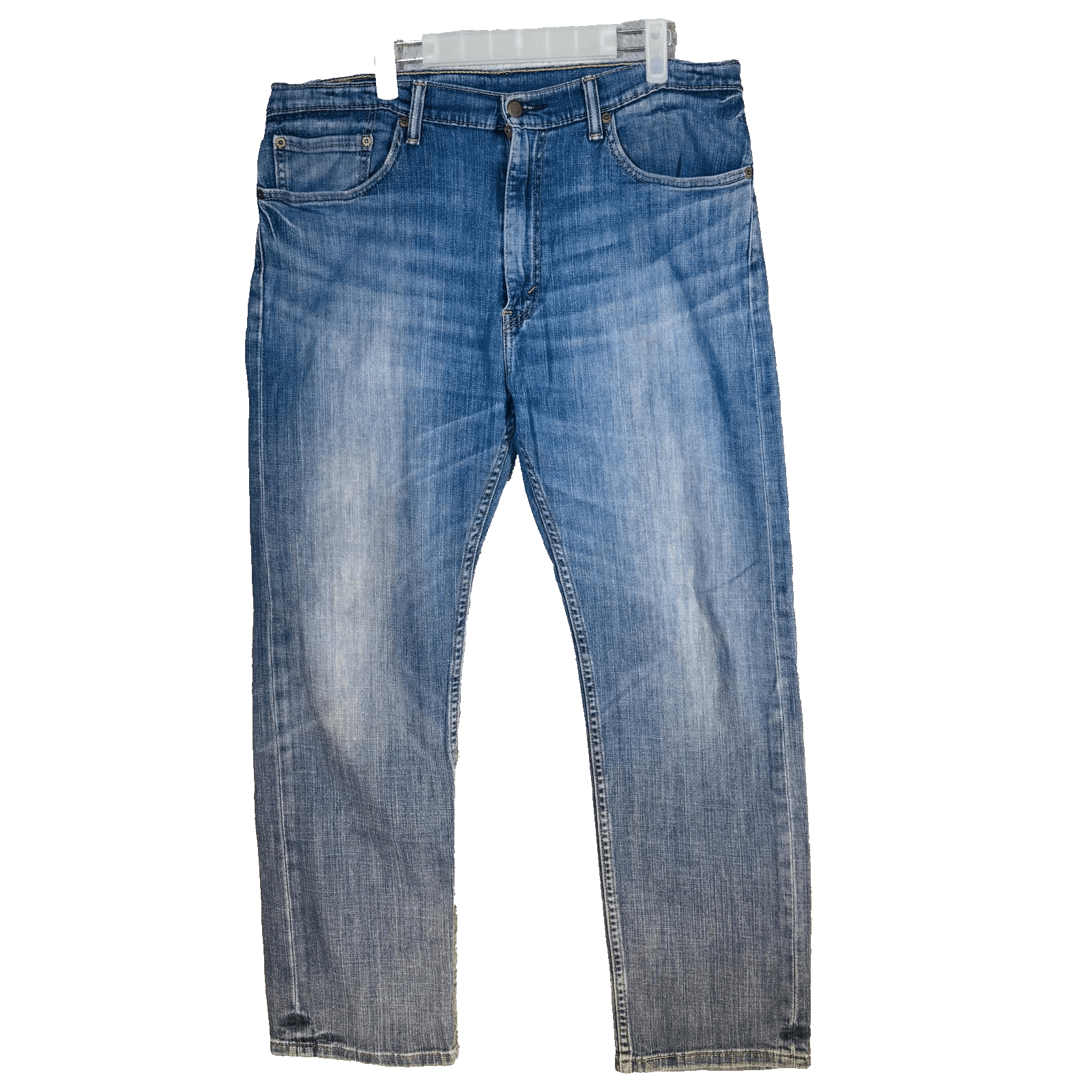 Levis 505 Jeans Mens 36x30 Blue Light Wash Straight Denim Zip Fly Regular Fit - Thumbnail 5