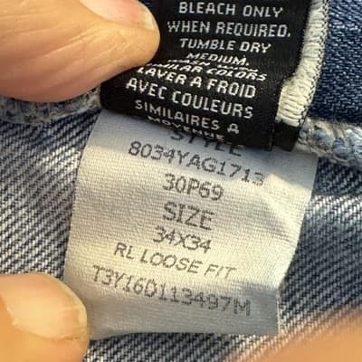 Vintage Polo Jeans Co. Ralph Lauren Jeans Mens 36x30 Blue Loose Fit Distressed - Thumbnail 9