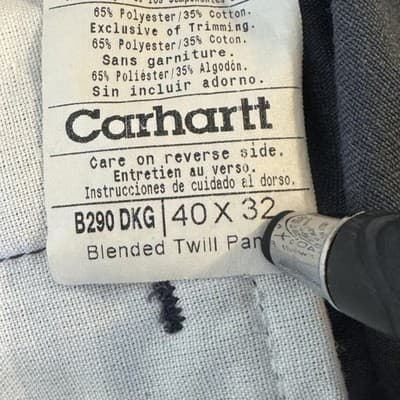 Carhartt Pants Mens 40x30 Gray Blended Twill Work Uniform Straight Leg B290 DKG - Thumbnail 5