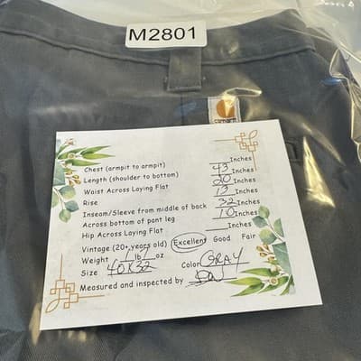 Carhartt Pants Mens 40x30 Gray Blended Twill Work Uniform Straight Leg B290 DKG - Thumbnail 7