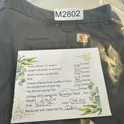 Carhartt Pants Mens 40x32 Gray Blended Twill Work Wear Straight Leg B290 DKG - Thumbnail 7