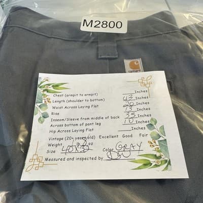 Carhartt Pants Mens 40x33 Gray Chino Workwear Twill Straight Leg Flat Front - Thumbnail 5