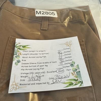 Carhartt Pants Mens 34x29 Brown Dungaree Fit Work Carpenter Twill Paint Stains - Thumbnail 8