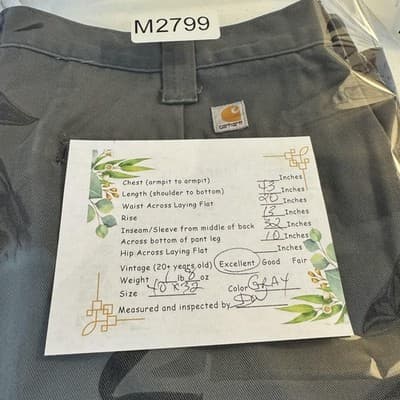 Carhartt Pants Mens 40x32 Gray Blended Twill Work B290 DKG Durable Straight Leg - Thumbnail 7