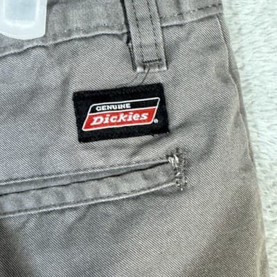 Dickies Pants Mens 33x32 Taupe Work Chino Straight Leg Zip Fly Flat Front - Thumbnail 3