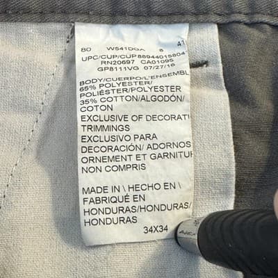 Dickies Pants Mens 33x32 Taupe Work Chino Straight Leg Zip Fly Flat Front - Thumbnail 4