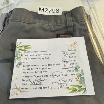 Dickies Pants Mens 33x32 Taupe Work Chino Straight Leg Zip Fly Flat Front - Thumbnail 6