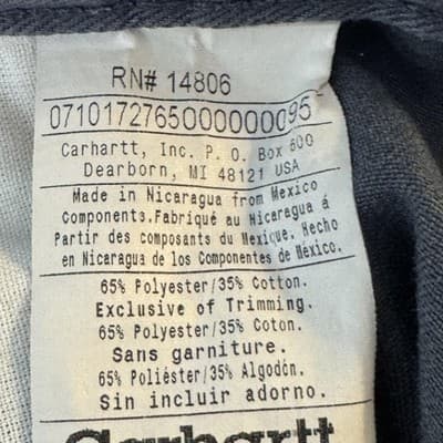 Carhartt Pants Mens 40x30 Gray Blended Twill Work Uniform Straight Leg B290 DKG - Thumbnail 4