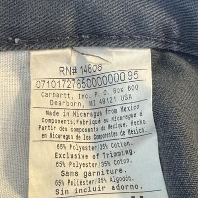 Carhartt Pants Mens 40x32 Gray Blended Twill Work Wear Straight Leg B290 DKG - Thumbnail 4