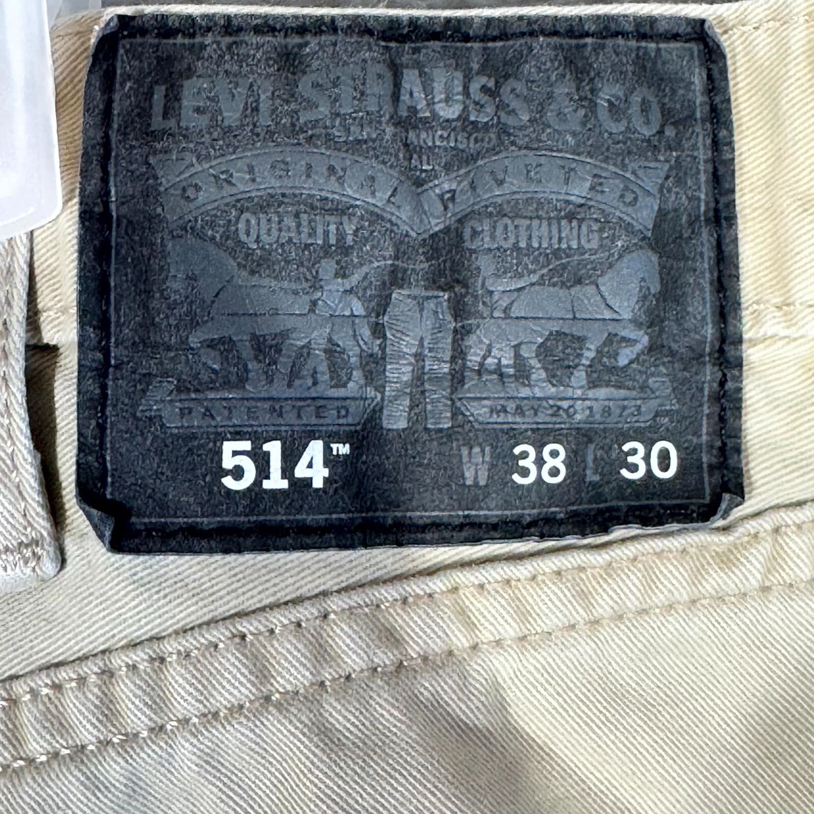 Levi’s 514 Men’s Jeans 38x30 Beige Denim 100% Cotton Mid-Rise Straight - Thumbnail 10