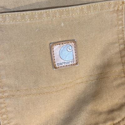 Carhartt Pants Mens 34x29 Brown Dungaree Fit Work Carpenter Twill Paint Stains - Thumbnail 5
