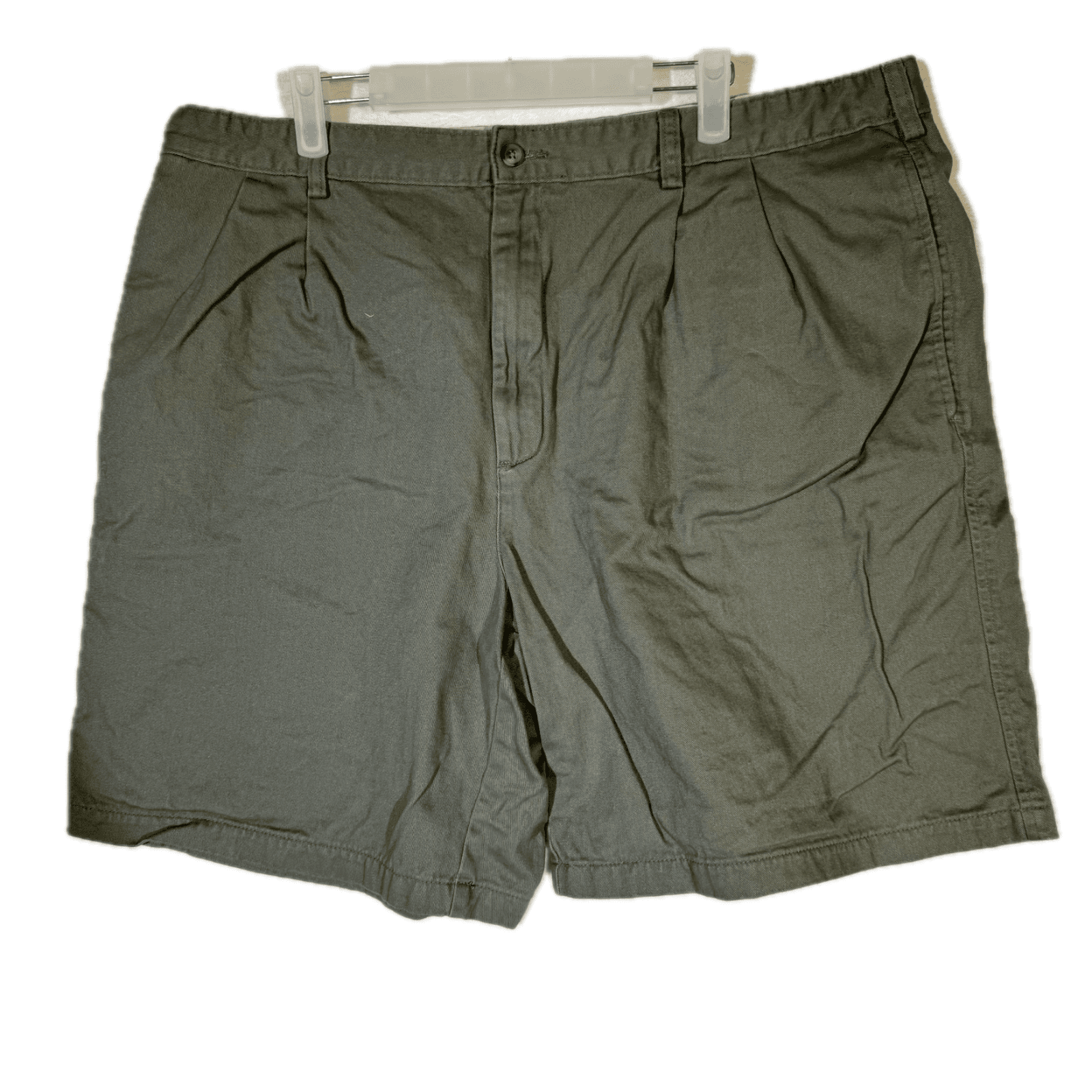 Saddlebred Men’s Green Cotton Pleated Casual Shorts, Size 40 – Excellent - Image 1