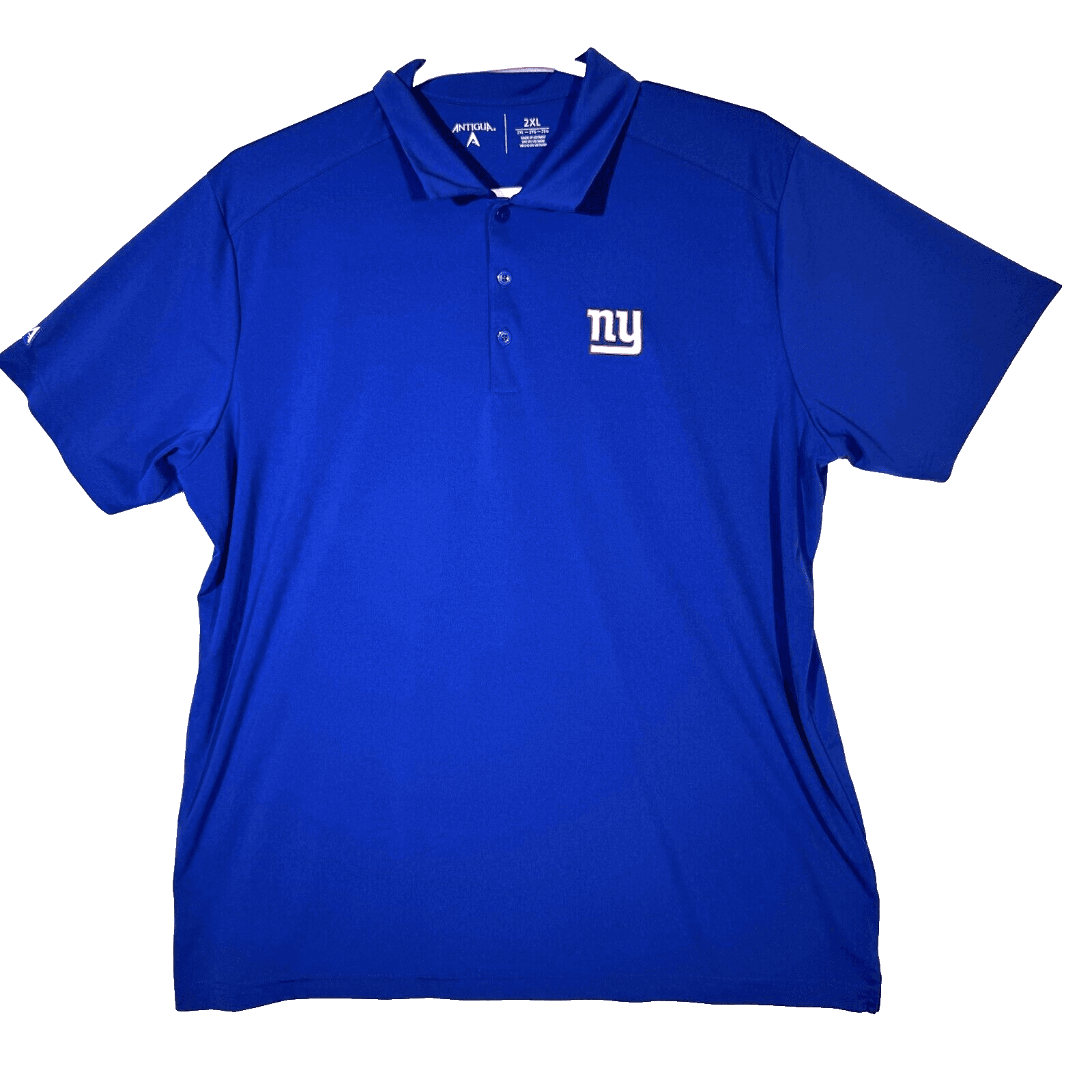 Antigua Men’s New York Giants Polo Shirt 2XL – Blue, Short Sleeve – Excellent - Image 1