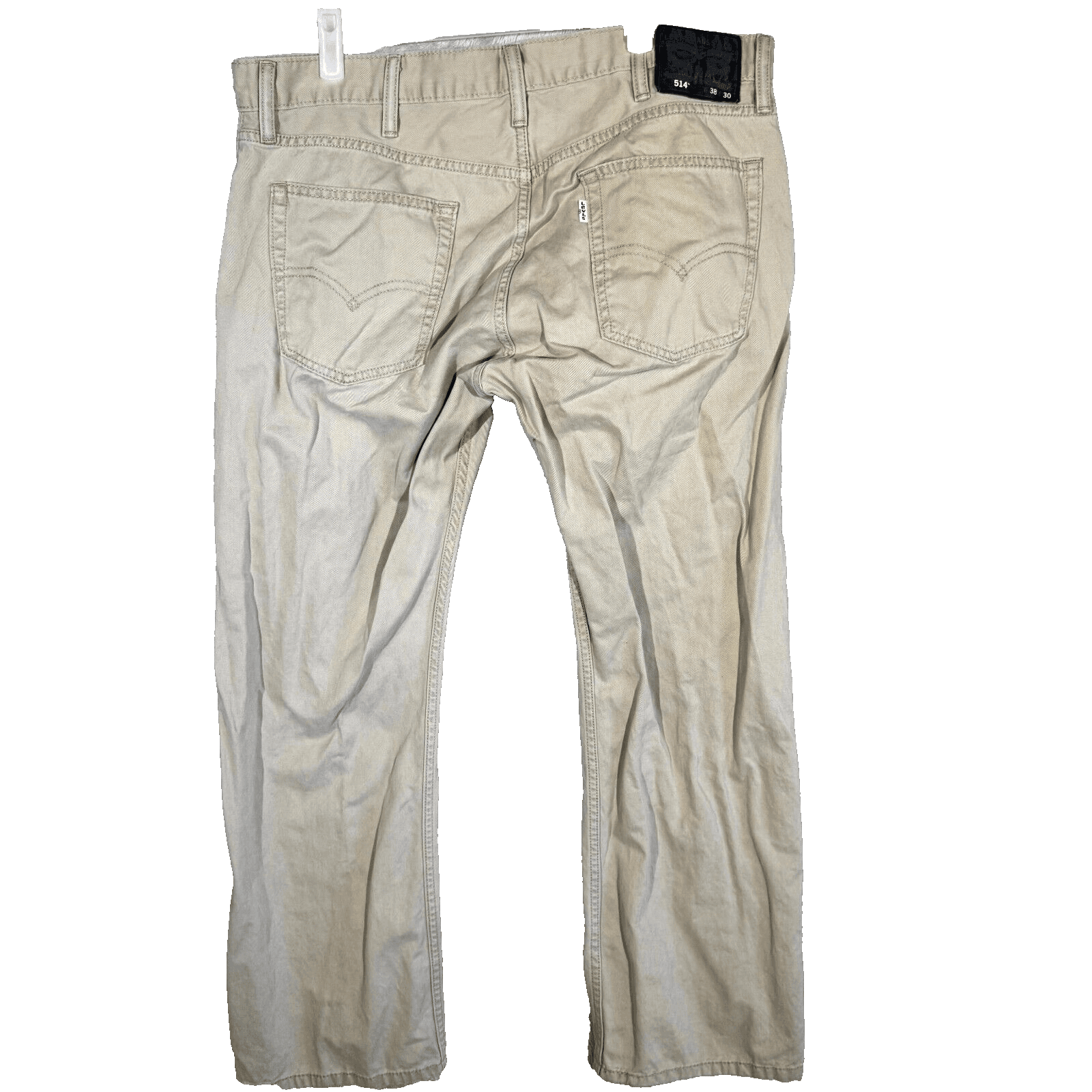 Levi’s 514 Men’s Jeans 38x30 Beige Denim 100% Cotton Mid-Rise Straight - Thumbnail 2