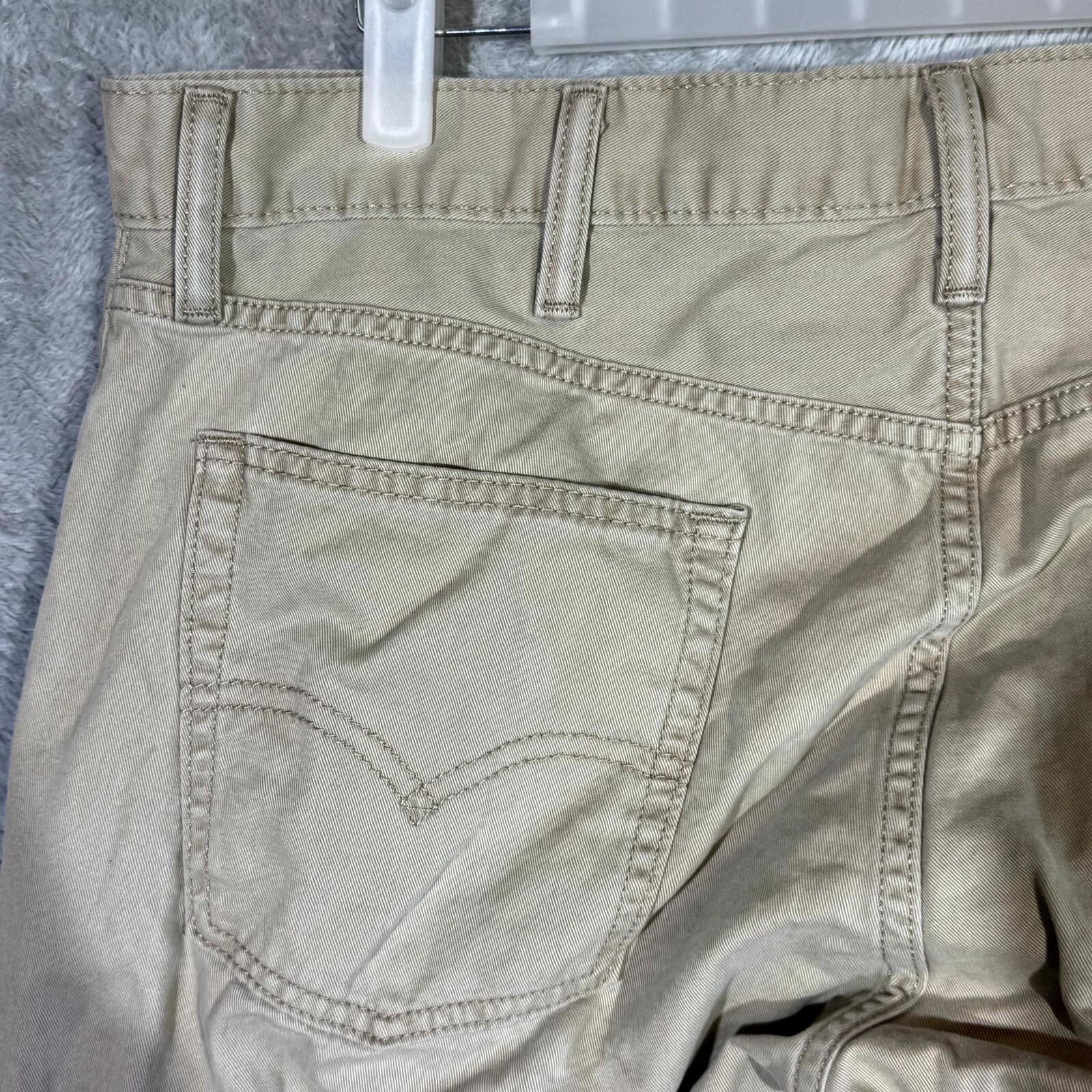 Levi’s 514 Men’s Jeans 38x30 Beige Denim 100% Cotton Mid-Rise Straight - Thumbnail 6