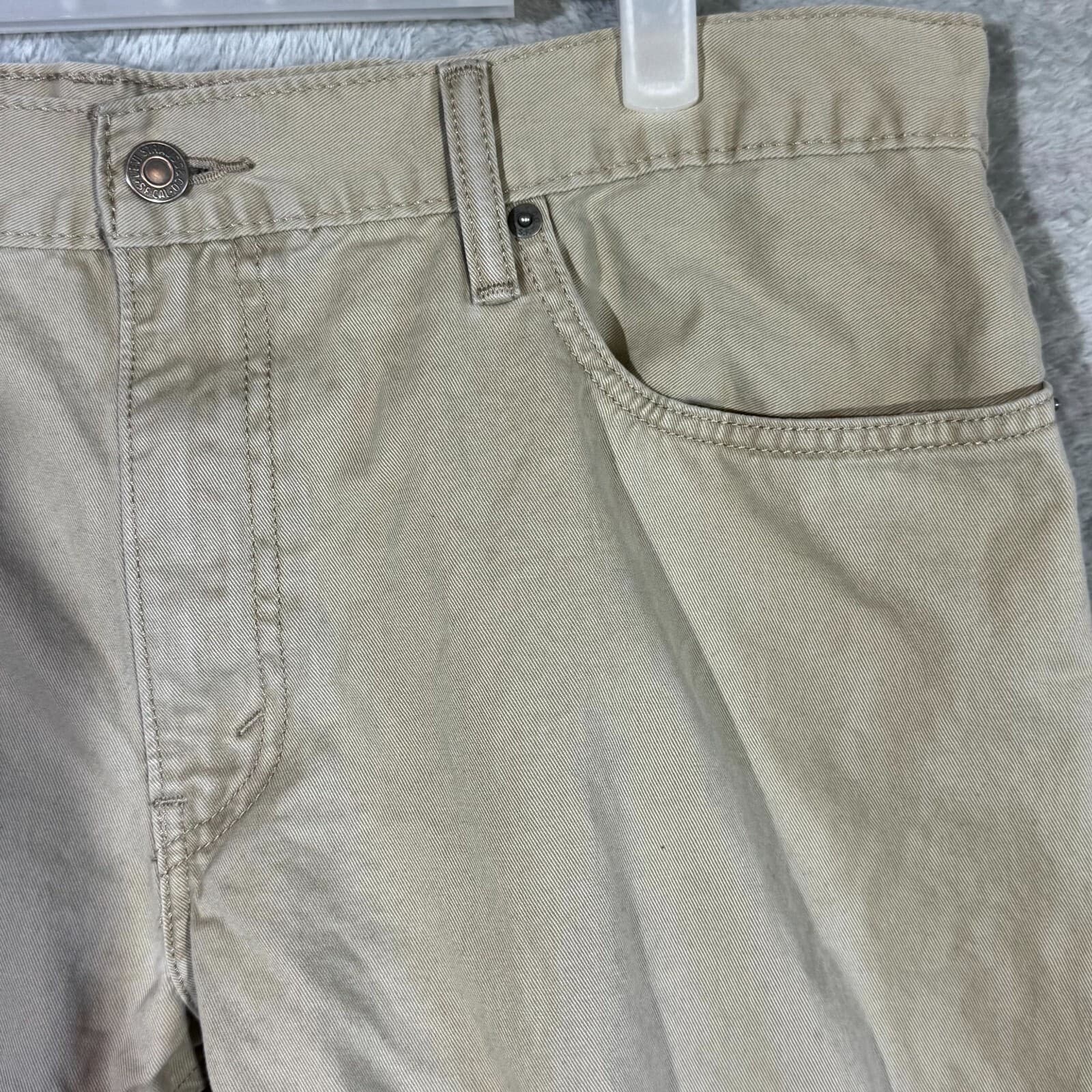 Levi’s 514 Men’s Jeans 38x30 Beige Denim 100% Cotton Mid-Rise Straight - Thumbnail 4