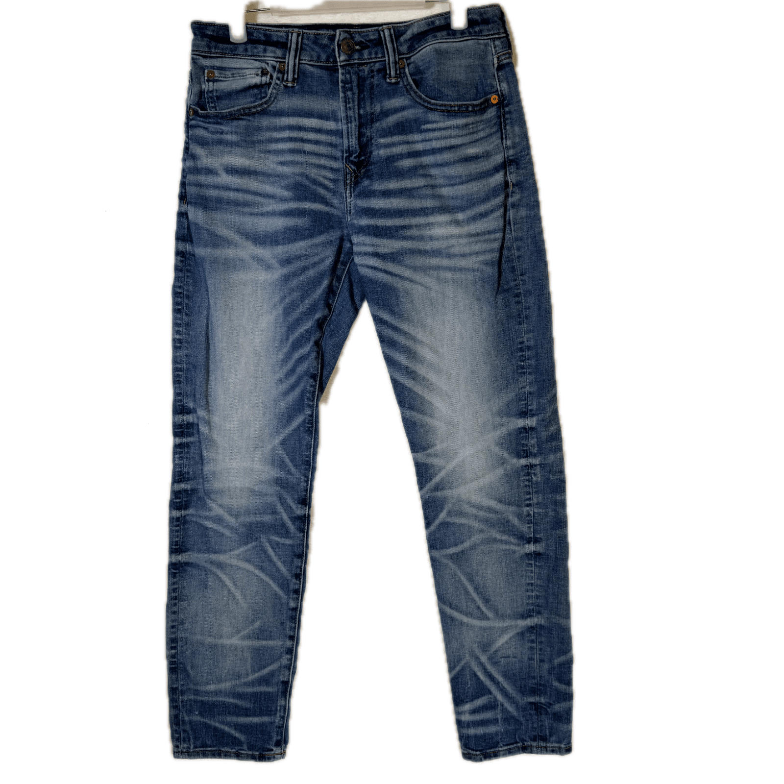 American Eagle Women’s Whiskered Stretch Jeans, 29 × 30 – Blue Denim, Excellent - Image 1