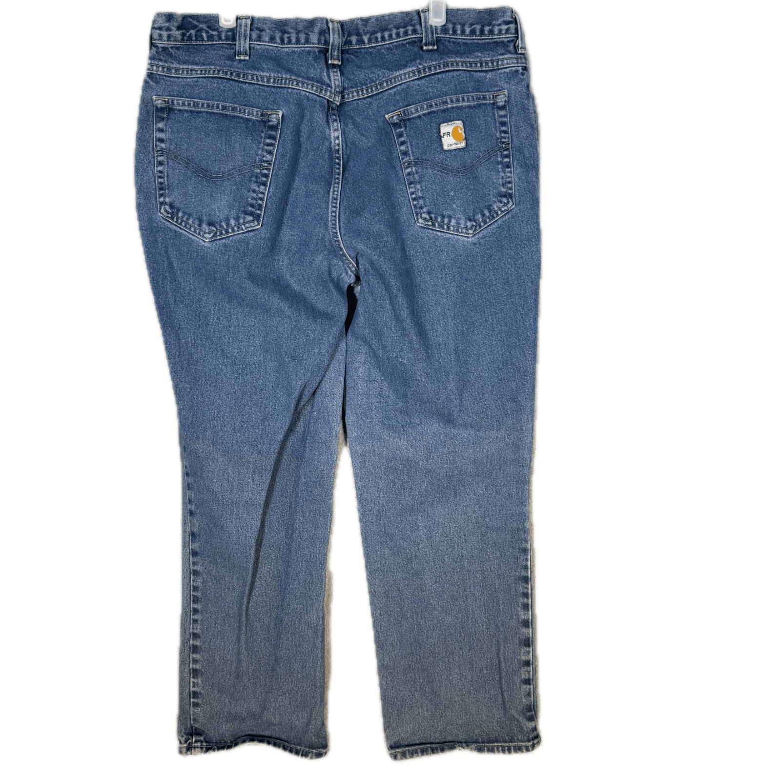 FR Carhartt Men's Jeans 38 X 30 Blue Denim Mid-Rise 5-Pockets Straight Leg M1712 - Thumbnail 2