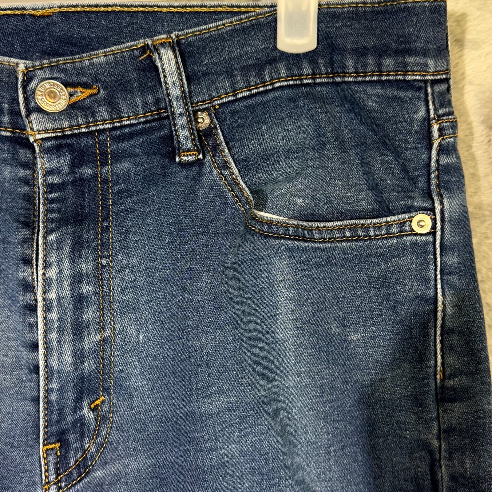 Levi’s 511 Men’s Jeans 34x32 Blue Denim Stretch Mid-Rise Slim Straight - Thumbnail 7