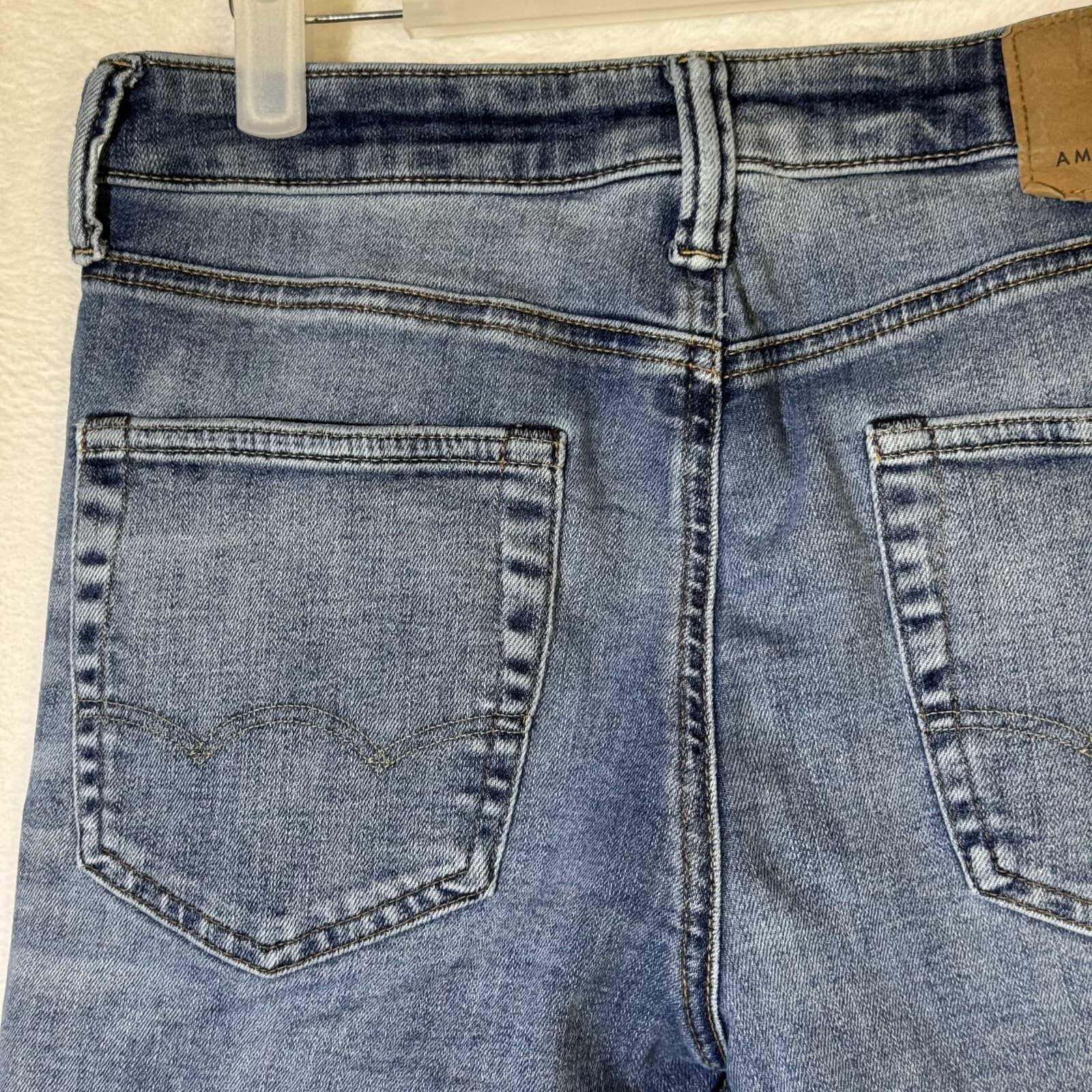 American Eagle Women’s Whiskered Stretch Jeans, 29 × 30 – Blue Denim, Excellent - Thumbnail 8