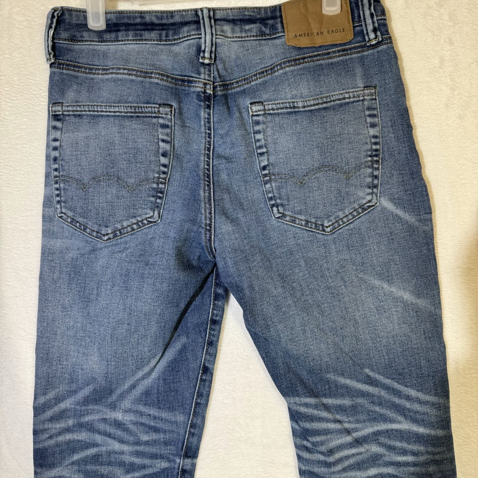 American Eagle Women’s Whiskered Stretch Jeans, 29 × 30 – Blue Denim, Excellent - Thumbnail 7