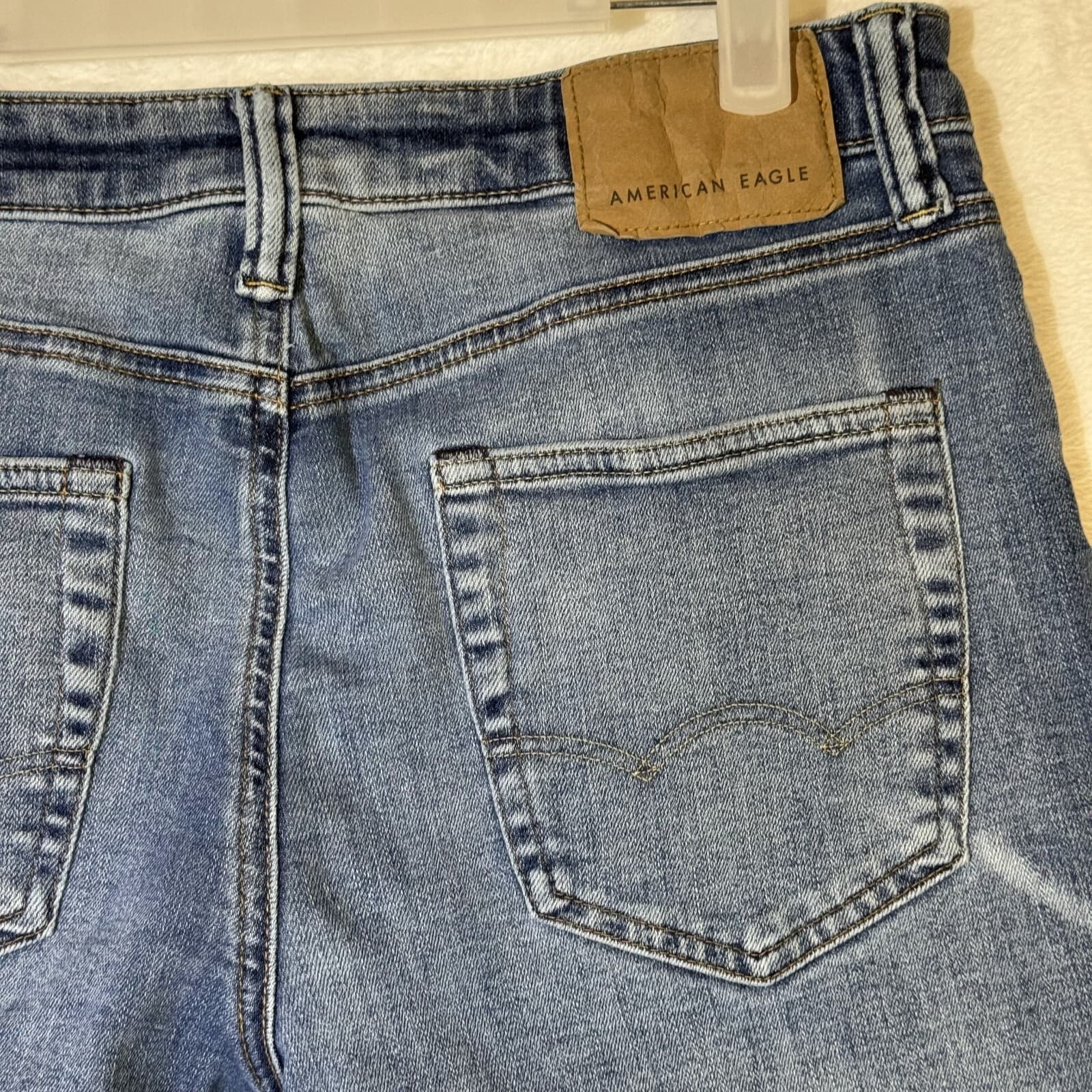 American Eagle Women’s Whiskered Stretch Jeans, 29 × 30 – Blue Denim, Excellent - Thumbnail 9