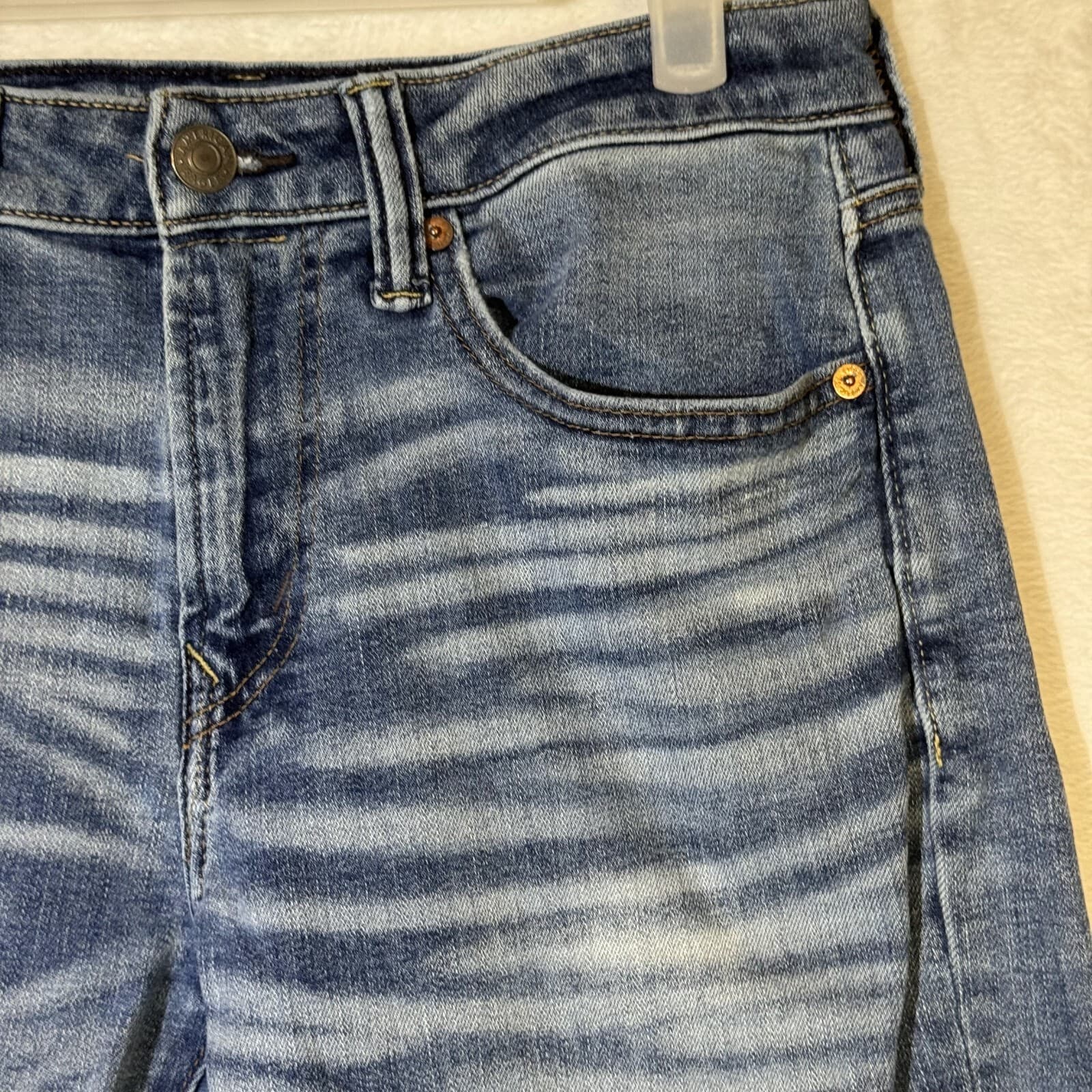 American Eagle Women’s Whiskered Stretch Jeans, 29 × 30 – Blue Denim, Excellent - Thumbnail 5