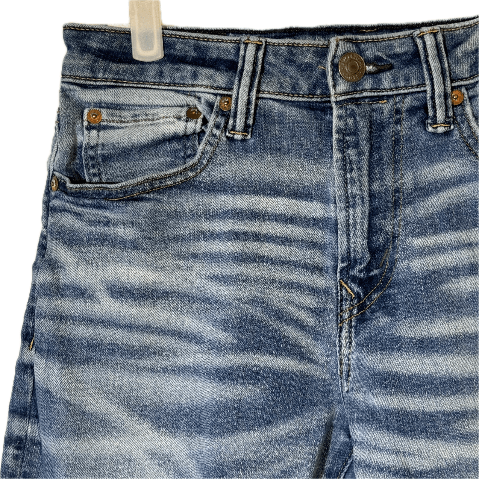 American Eagle Women’s Whiskered Stretch Jeans, 29 × 30 – Blue Denim, Excellent - Thumbnail 4