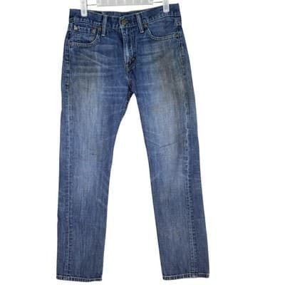 Levis 513 Jeans Mens 29x32 Blue Slim Straight Fit Denim Medium Wash Distressed - Image 1