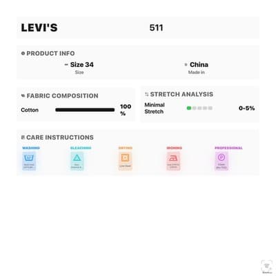 Levi's 511 Jeans Mens 34x32 Gray Light Wash Skinny Slim Denim Zip Fly Mid Rise - Thumbnail 12