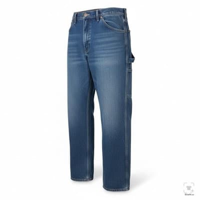 Dickies Jeans Mens 33x34 Blue Medium Wash Straight Relaxed Denim Zip Fly - Thumbnail 2