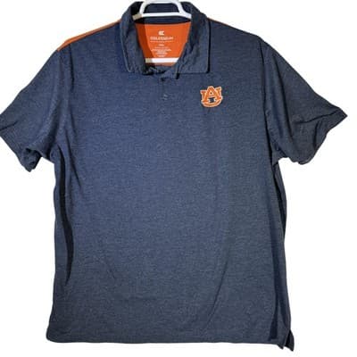 Auburn Tigers Shirt Mens XXL Navy Orange Polo NCAA College Football Colosseum - Image 1